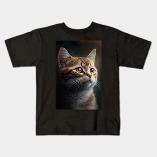 orange cat looking off in the distance - CGI style Kids T-Shirt